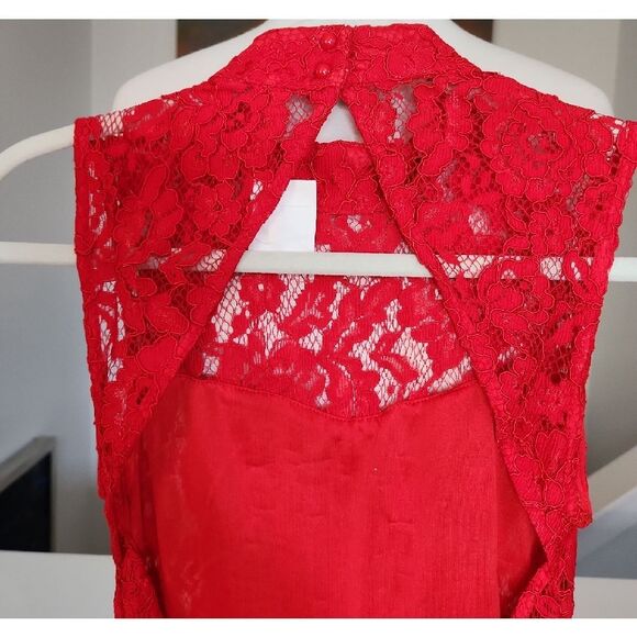 Line & Dot Red Lace Romper Size S NWT - Picture 4 of 9